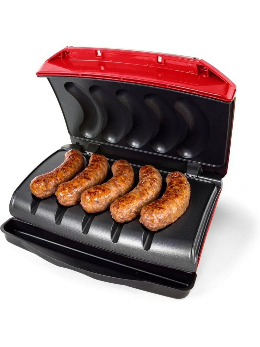 Electric Grill for Game Day - Cooks Sausages, Hot Dogs & More with Drip Tray